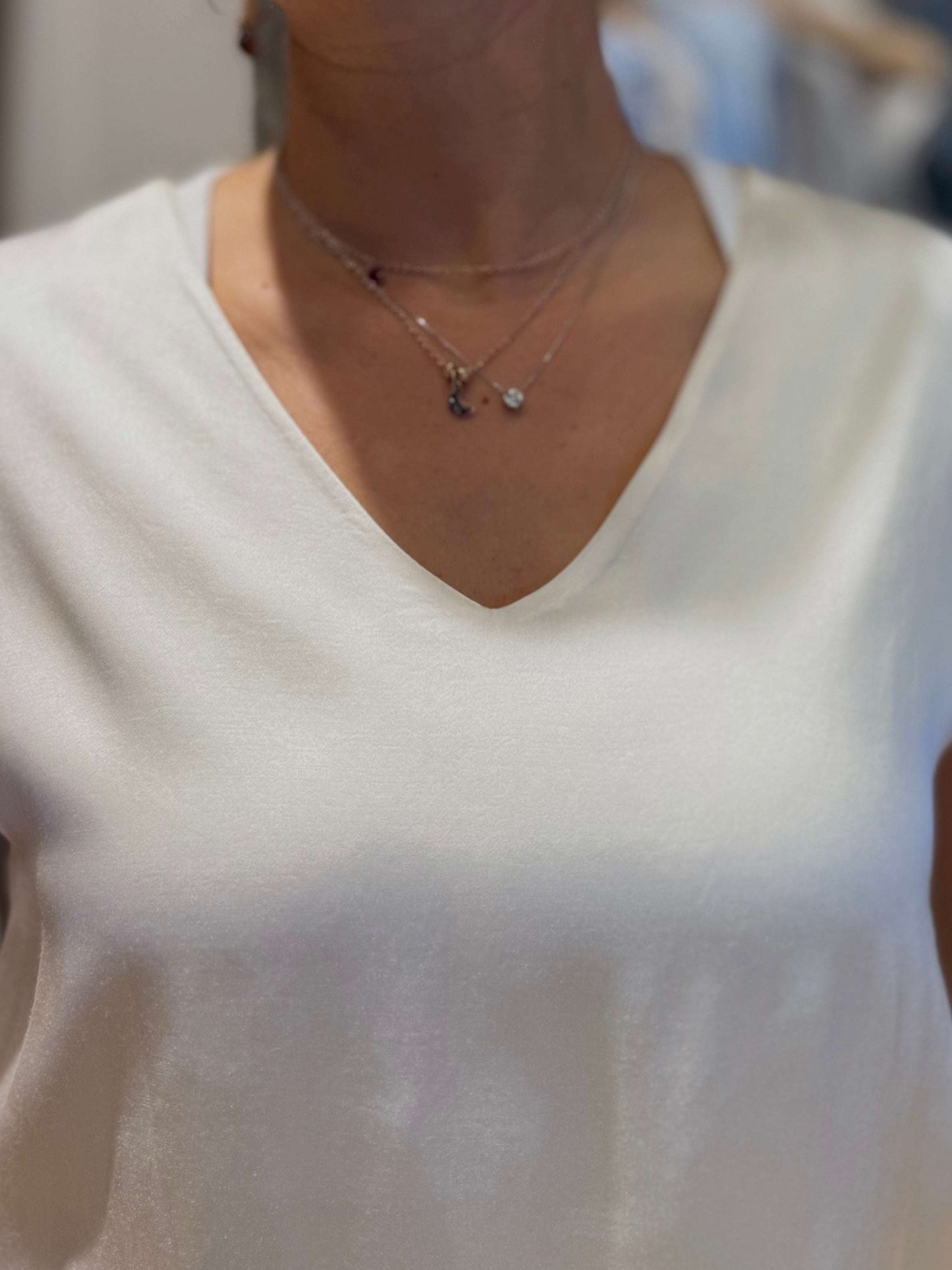 blusa in raso di viscosa